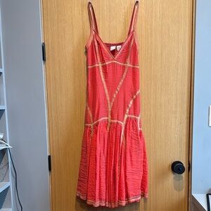 Armani Exchange Pink Midi Sundress V-Neck